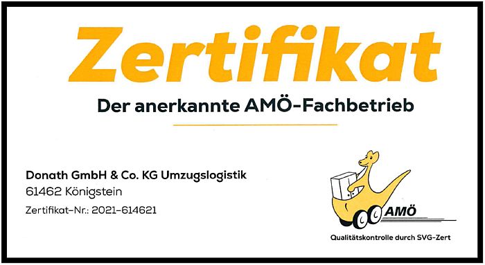 Zertifikat amoe donath umzug